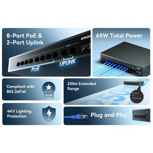 Фото - Коммутатор локальної мережі (Switch) Imou SF110P
