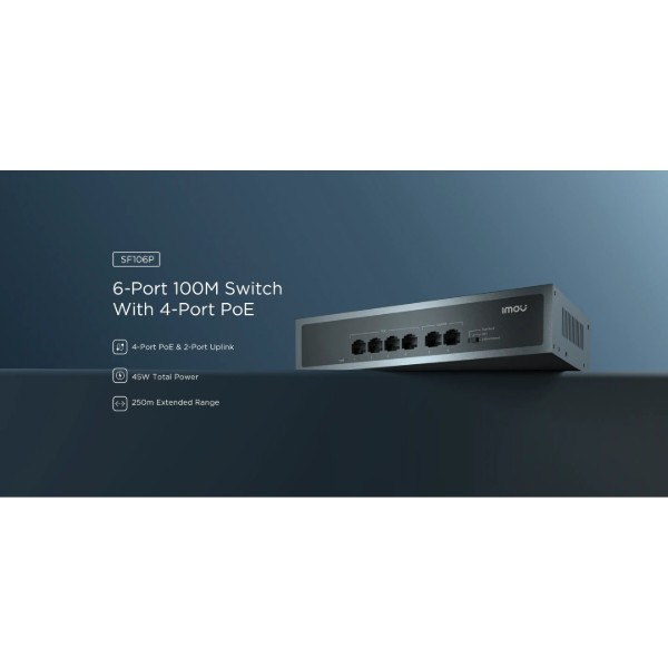 Фото - Коммутатор локальної мережі (Switch) Imou SF106P