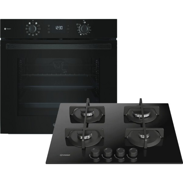 Фото - Комплект техники Indesit Варочная панель + Духовой шкаф Indesit ING 61T/BK 1 + IO K58HS B