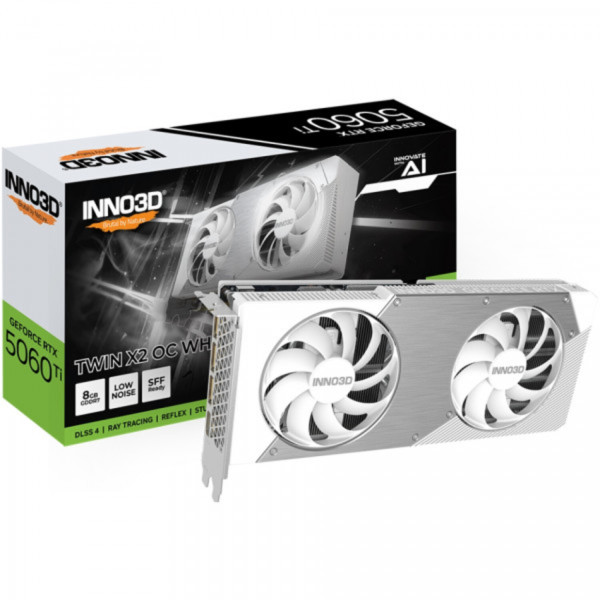 Фото - Відеокарта Inno3D GeForce RTX5060 Ti TWIN X2 OC WHITE, 8GB GDDR7 (N506T2-08D7X-193075W)