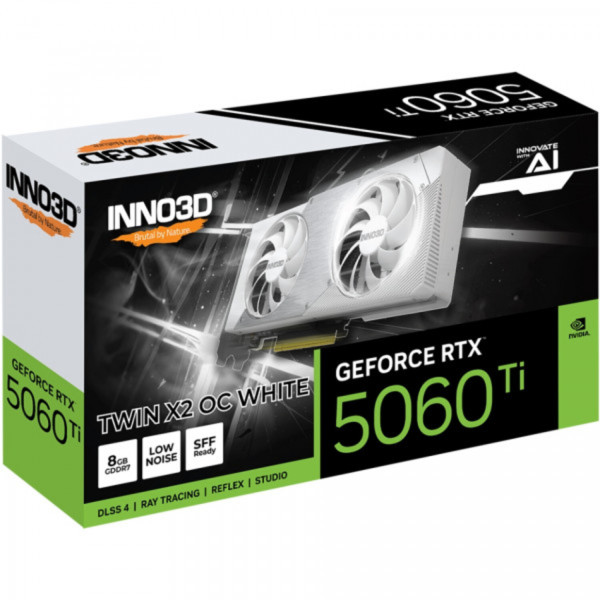 Фото - Відеокарта Inno3D GeForce RTX5060 Ti TWIN X2 OC WHITE, 8GB GDDR7 (N506T2-08D7X-193075W)