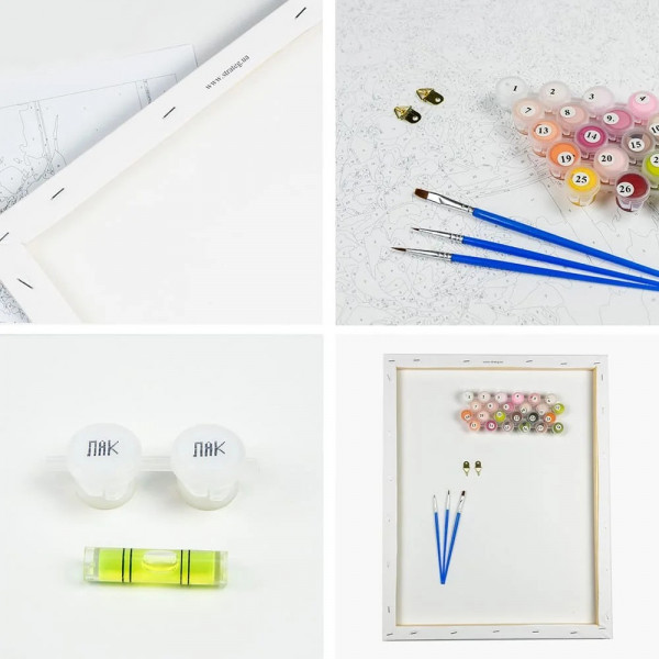 Фото - Картина за номерами Strateg Леопардова дівчина з лаком та рівнем  40х50 см (VA-3425)