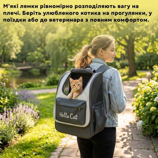 Фото - Рюкзак-переноска INSPIRE HelloCat Grey