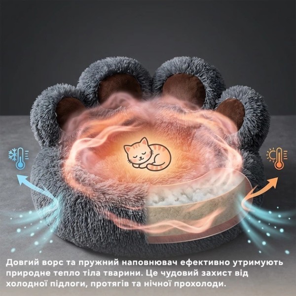 Фото - Лежанка INSPIRE Лапа Медведя Dark Grey 60 см