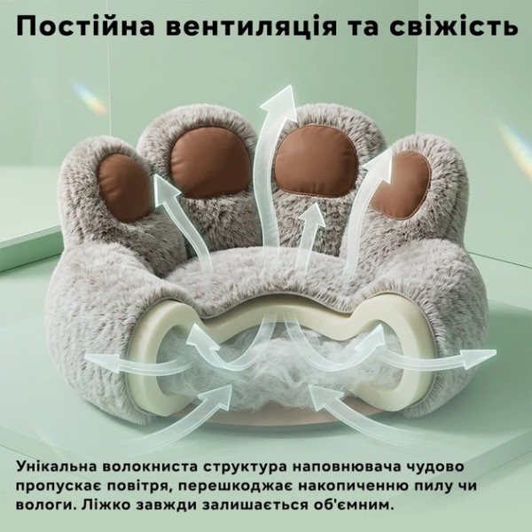 Фото - Лежанка INSPIRE Лапа Медведя Grey-Brown 60 см