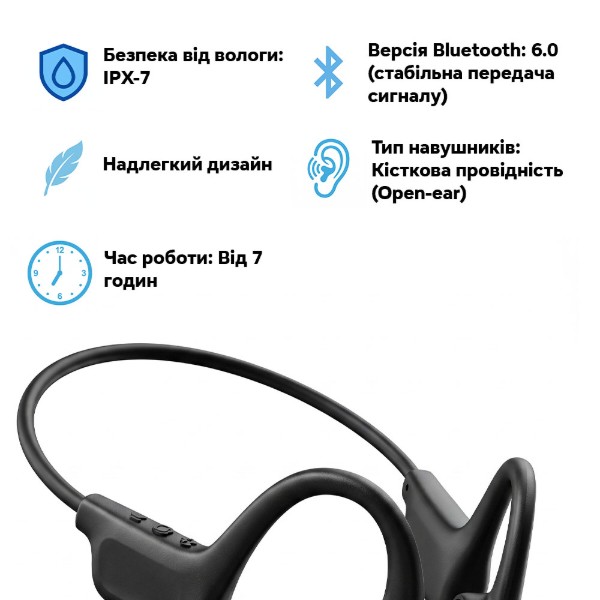 Фото - Наушники вкладыши беспроводные INSPIRE OPENEAR Bone G1 с костной проводимостью черные (ASG1)