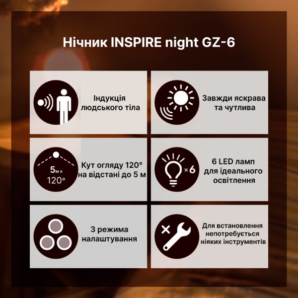 Фото - Ночник INSPIRE GZ-6