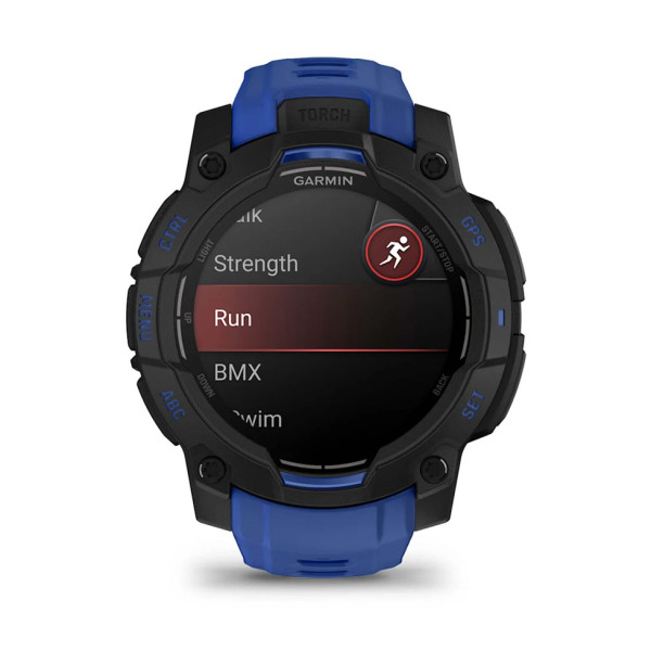 Фото - Смарт-часы Garmin Instinct 3, 45mm, AMOLED, Black with Bolt Blue Band (010-02936-03)