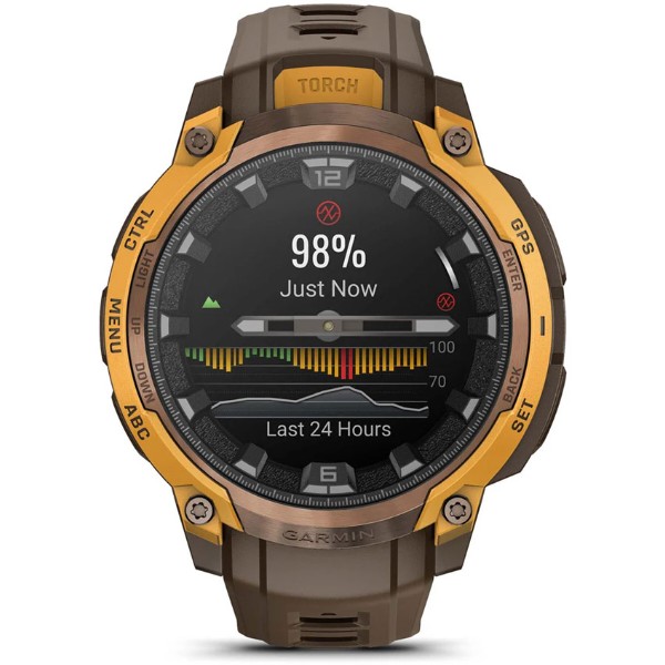 Фото - Смарт-часы Garmin Instinct Crossover AMOLED, BronzeSunburst/Cocoa (010-03398-01)