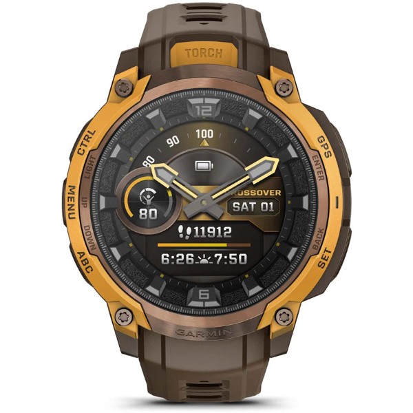 Фото - Смарт-часы Garmin Instinct Crossover AMOLED, BronzeSunburst/Cocoa (010-03398-01)