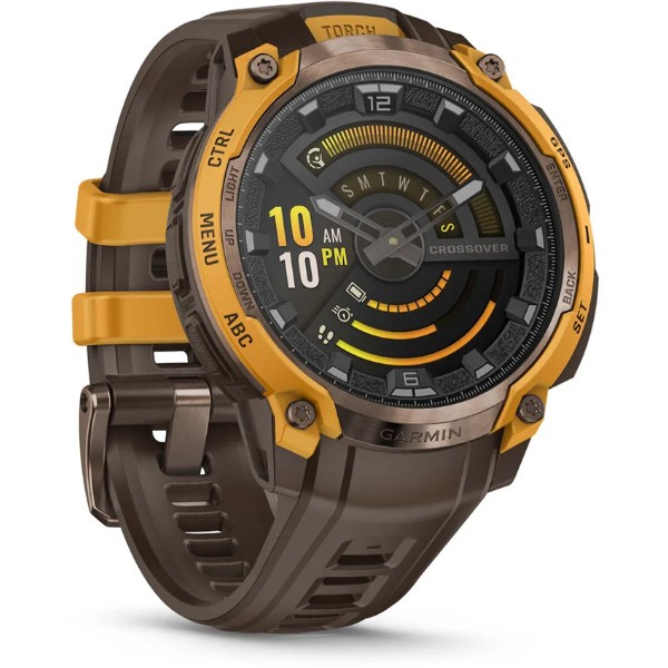 Фото - Смарт-часы Garmin Instinct Crossover AMOLED, BronzeSunburst/Cocoa (010-03398-01)