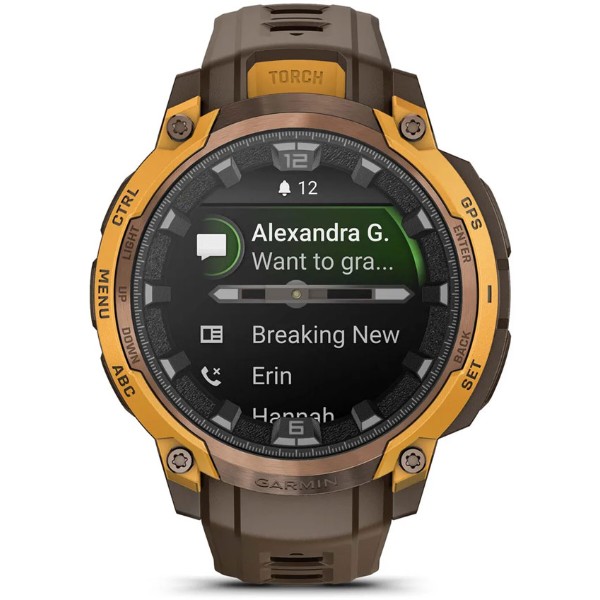 Фото - Смарт-часы Garmin Instinct Crossover AMOLED, BronzeSunburst/Cocoa (010-03398-01)