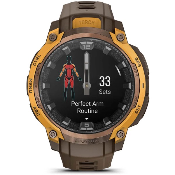 Фото - Смарт-часы Garmin Instinct Crossover AMOLED, BronzeSunburst/Cocoa (010-03398-01)