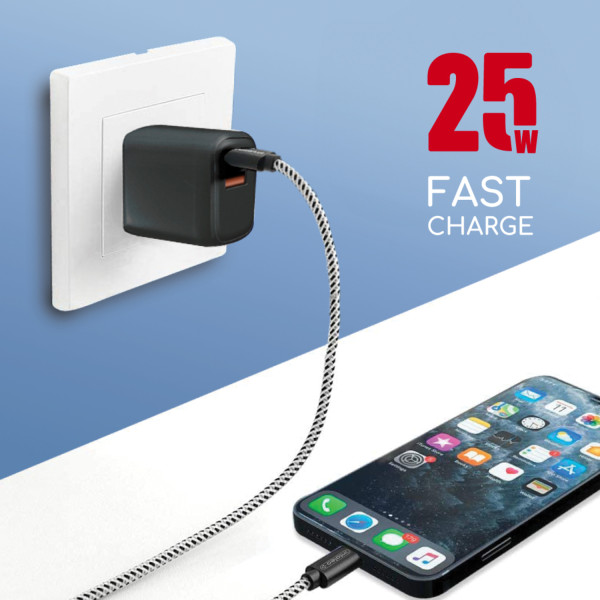 Фото - Мережевий зарядний пристрій Intaleo 25W USB-C PD+USB-A QC3.0 Black (TCGQPD252)