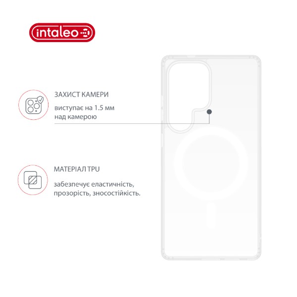 Фото - Чохол для смартфону Intaleo MagSafe Clear for Samsung Galaxy S26 Ultra Transparent (1283126634635)