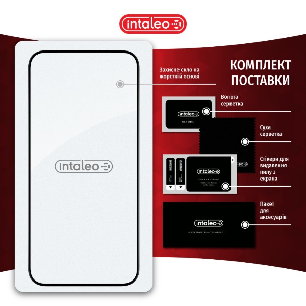 Фото - Защитное стекло для смартфона Intaleo 9H 3D for Apple iPhone 15 / iPhone 16 Black (1283126577314)