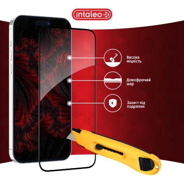 Фото - Защитное стекло для смартфона Intaleo 9H 3D for Apple iPhone 15 / iPhone 16 Black (1283126577314)