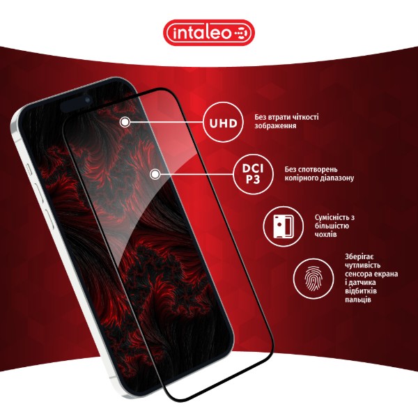 Фото - Защитное стекло для смартфона Intaleo 9H 3D for Apple iPhone 15 / iPhone 16 Black (1283126577314)