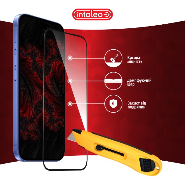 Фото - Захисне скло для смартфону Intaleo 9H 3D for Apple iPhone 16 Plus / iPhone 15 Plus Black (1283126594717)