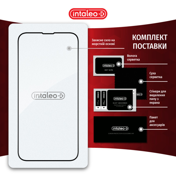 Фото - Захисне скло для смартфону Intaleo 9H 3D for Apple iPhone 16E / iPhone 13 / 13 Pro / iPhone 14 / 17e Black (1283126615764)