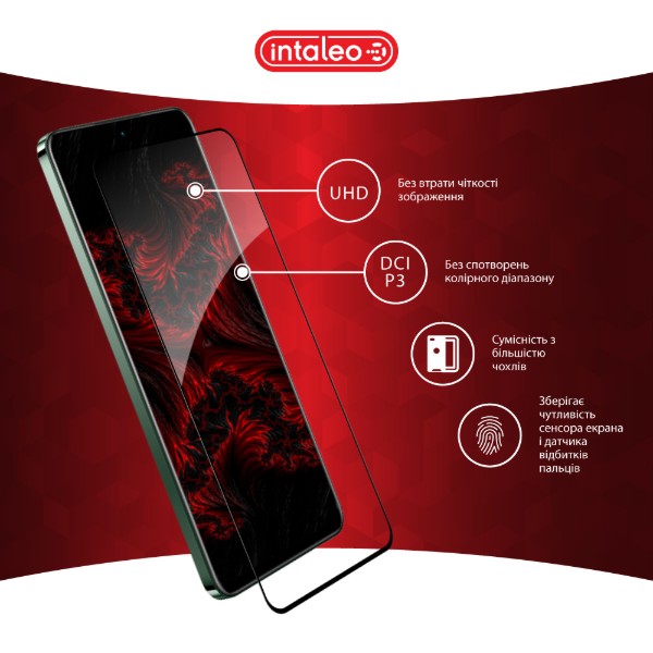 Фото - Захисне скло для смартфону Intaleo 9H 3D for Realme 12+ Black (1283126592485)