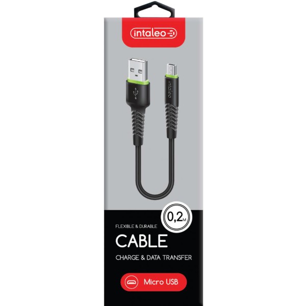 Фото - Кабель Intaleo CBFLEXM0 USB-microUSB 0.2m Black (1283126487422)
