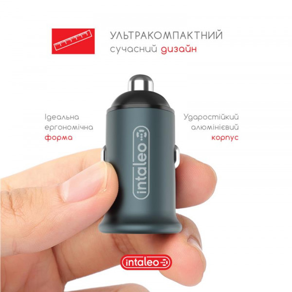Фото - Автомобільний зарядний пристрій Intaleo CCGQPD250 Gray (1283126559518)
