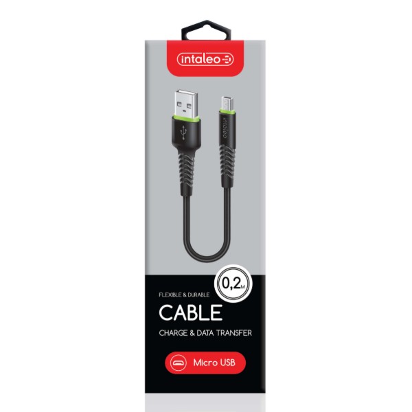 Фото - Кабель Intaleo Micro USB 0,2м Black (CBFLEXM0)