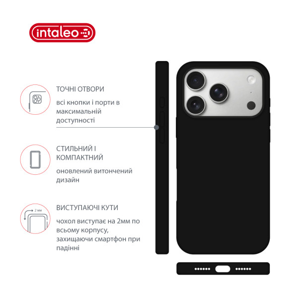 Фото - Чехол для смартфона Intaleo Silicone Case for Apple iPhone 17 Pro Max Black (1283126630545)