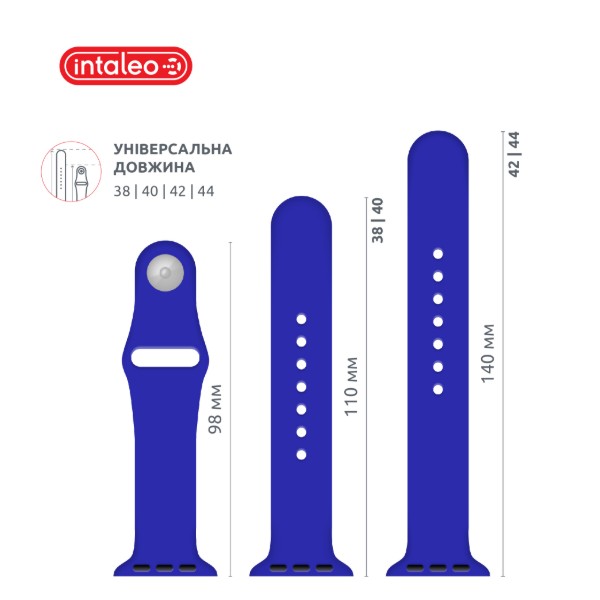 Фото - Ремешок для смарт-часов Intaleo Silicone for Apple Watch 42/44 mm Blue (1283126494369)
