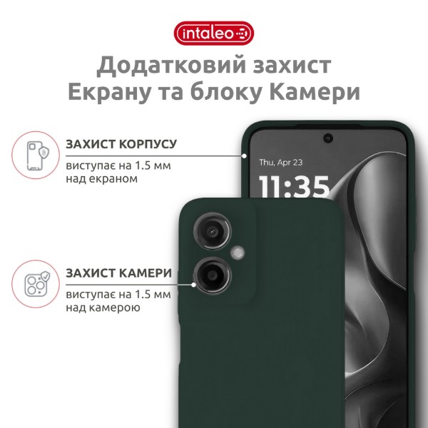 Фото - Чохол для смартфону Intaleo SoftShell for Motorola Moto G55 Dark Green (1283126632396)