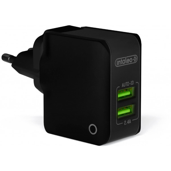 Фото - Мережевий зарядний пристрій Intaleo TCA242 (2USB2,4A) з кабелем Type-C (чорний)