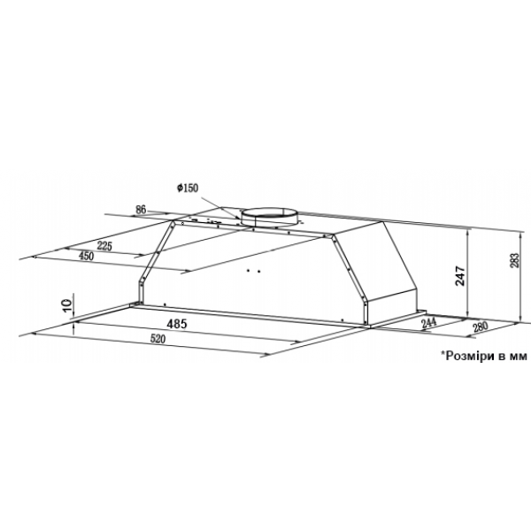 Фото - Вытяжка встраиваемая Interline WIND BL A/60/GL/ST