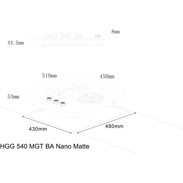 Фото - Варочная панель газовая Interline HGG 540 MGT BA Nano Matte