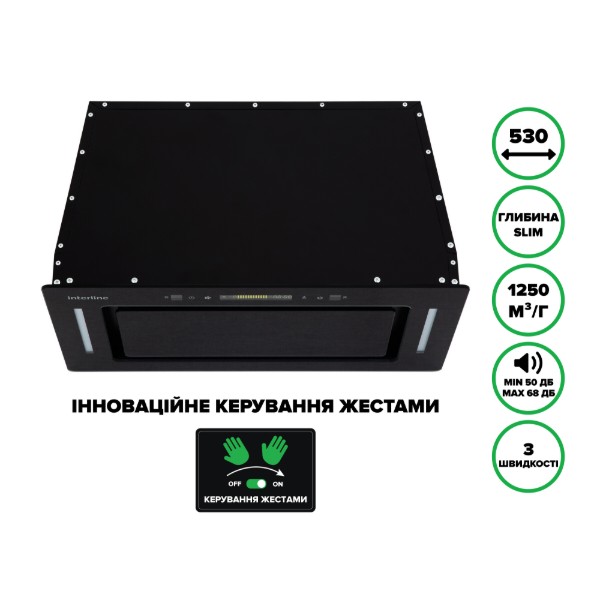 Фото - Вытяжка встраиваемая Interline JOLLY BL A/60/GL/K