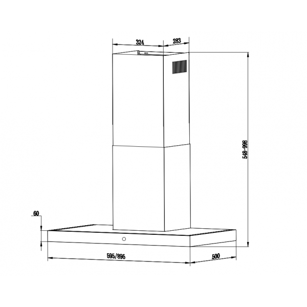 Фото - Вытяжка декоративная Interline CUBA X/BL 60 TB/2/T