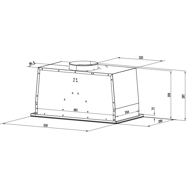 Фото - Вытяжка встраиваемая Interline LINE ULTRA BL A/60 GL/S