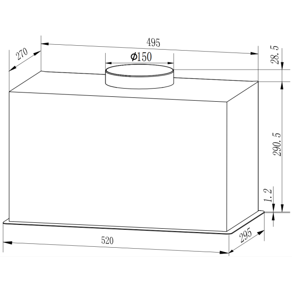 Фото - Вытяжка встраиваемая Interline SENSE BL A/60 PB/2/T/INV