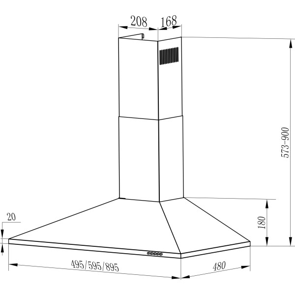 Фото - Вытяжка декоративная Interline SET Inox A/60 PB/2/T
