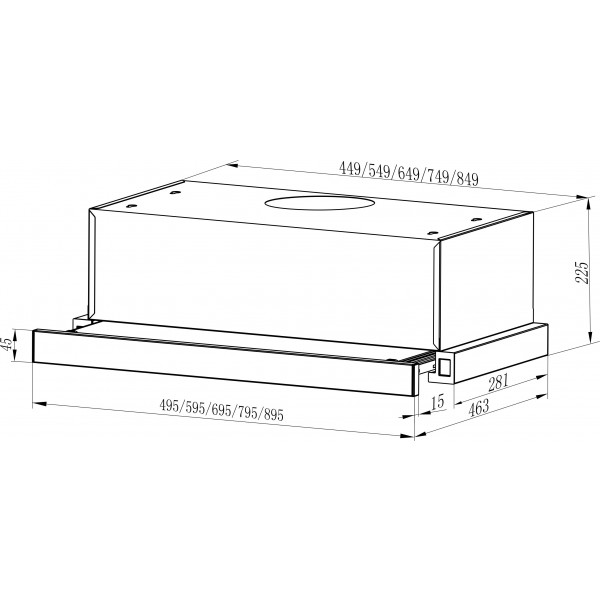 Фото - Вытяжка встраиваемая Interline SLIM X/S A/60/2/T