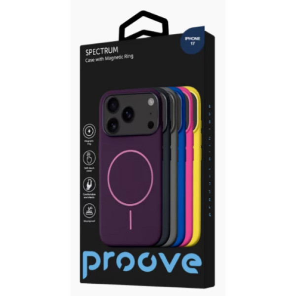 Фото - Чохол для смартфону Proove Spectrum Case with Magnetic Ring iPhone 17 acid blue (PCSPIP170038)