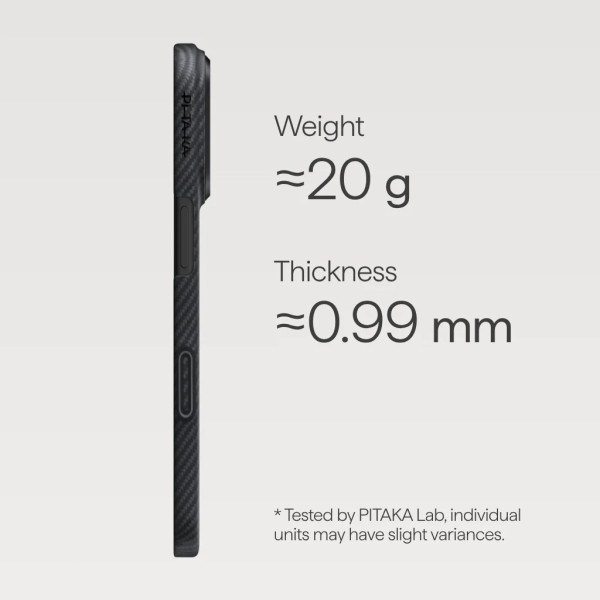 Фото - Чохол для смартфону Pitaka Ultra-Slim Twill Black/Grey for iPhone 17 Pro (KI1701BP)