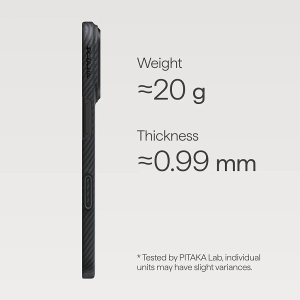 Фото - Чохол для смартфону Pitaka Ultra-Slim Twill Black/Grey for iPhone 17 Pro Max (KI1701BPM)
