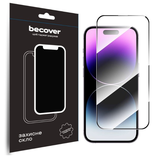 Фото - Захисне скло для смартфону BeCover for Apple iPhone 15 Pro Black (710593) Фото - Захисне скло для смартфону BeCover for Apple iPhone 15 Pro Black (710593)