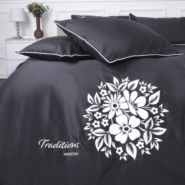 Фото - Наволочка MirSon 0240 Iron grey Traditions Сатин Elit Серая 70х70 см (2200010537819)