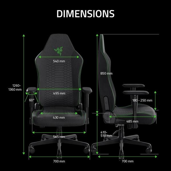 Фото - Кресло для геймеров Razer Iskur V2 X Black Fabric (RZ38-05310100-R3G1)