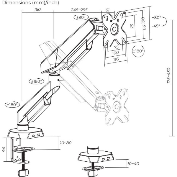 Фото - Крепление настольное iTECH MBRG-02  17"-40"
