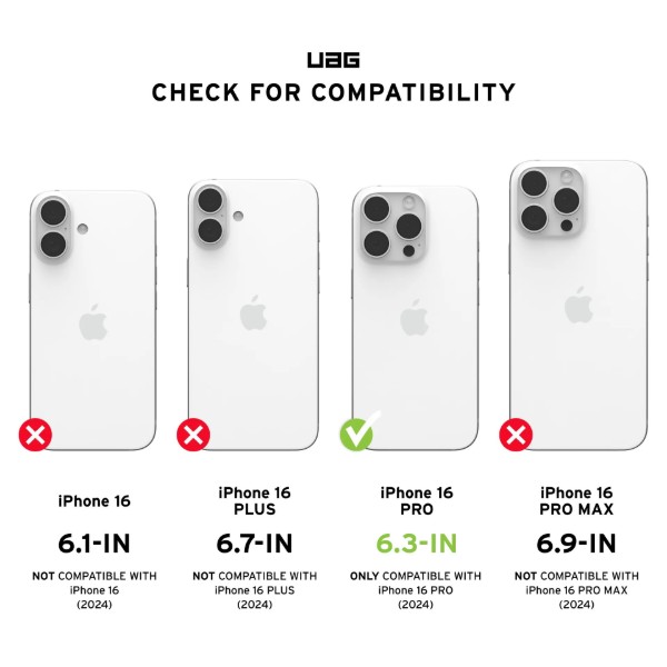 Фото - Чехол для смартфона UAG for iPhone 16 Pro, Essential Armor Magsafe, Black (114448114040)