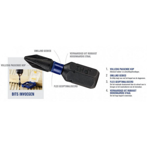 Фото - Біта для викрутки IRWIN Impact Pro 1/4'' 25 мм (IW6061607)