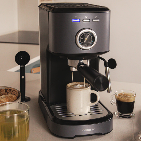 Фото - Уцінка - Кавоварка ріжкова Cecotec Power Espresso 20 Pecan Steel (CCTC-00275)
